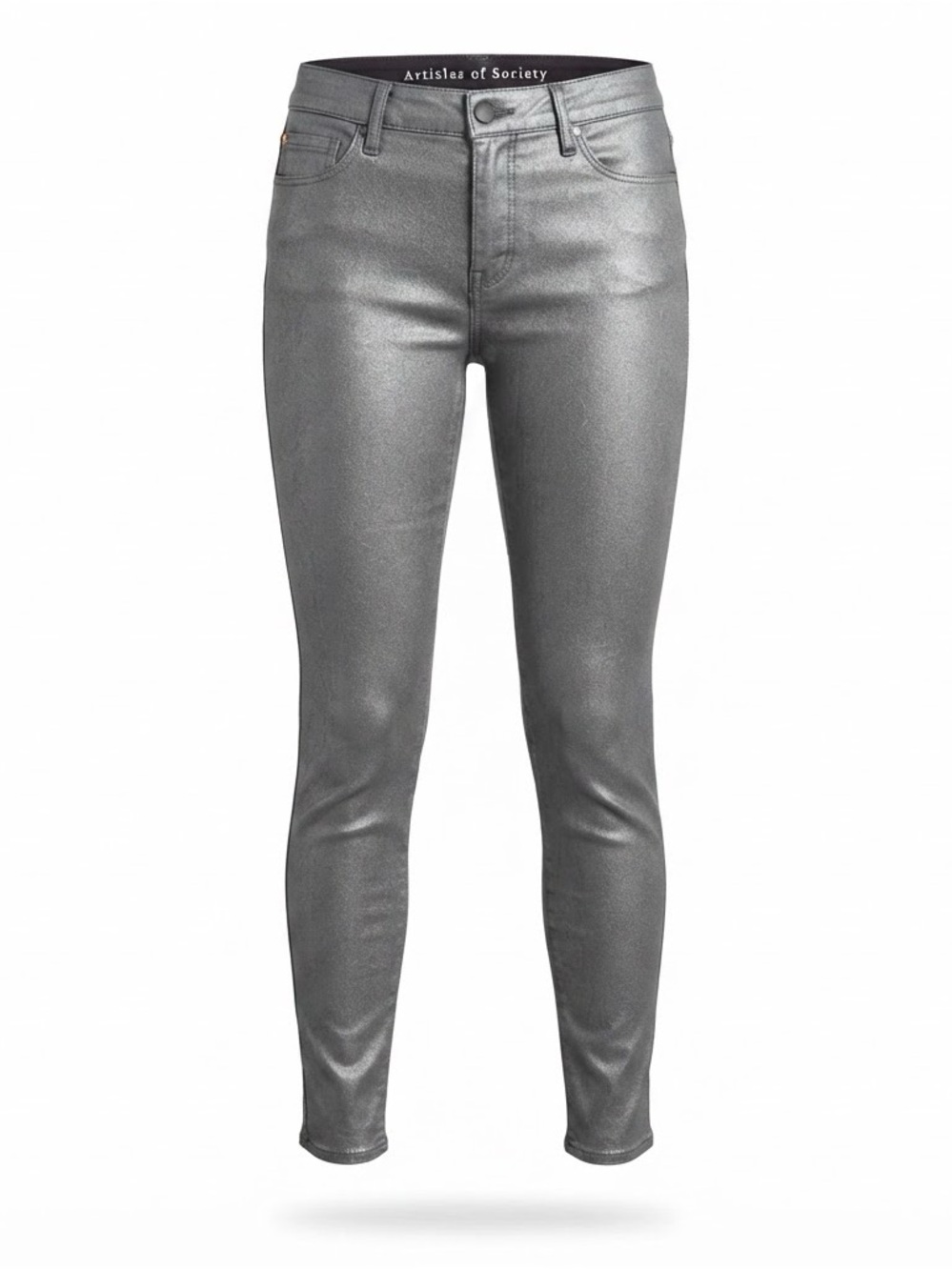 Articles Of Society Metallic Silver Skinny Jeans